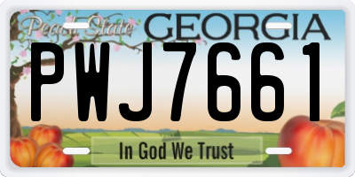 GA license plate PWJ7661
