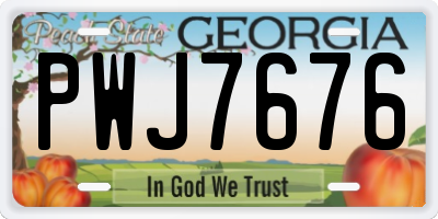 GA license plate PWJ7676