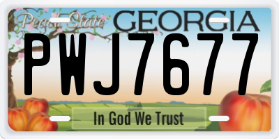 GA license plate PWJ7677