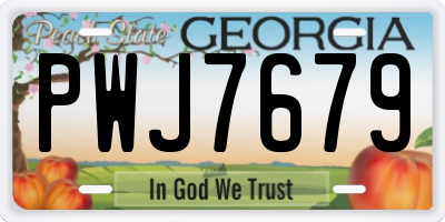 GA license plate PWJ7679