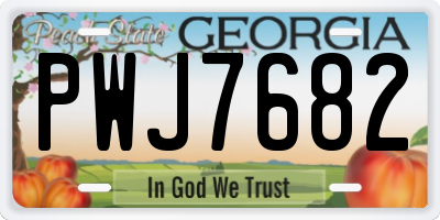 GA license plate PWJ7682