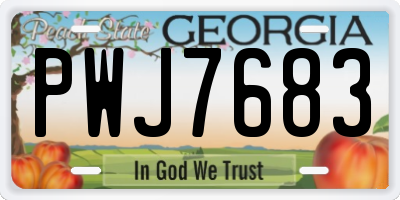 GA license plate PWJ7683