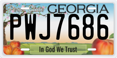 GA license plate PWJ7686