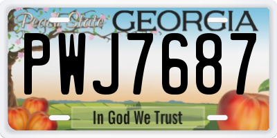 GA license plate PWJ7687