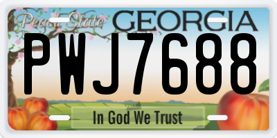 GA license plate PWJ7688
