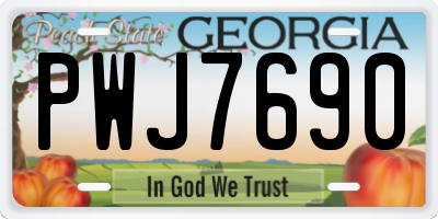 GA license plate PWJ7690