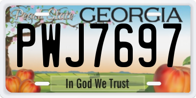 GA license plate PWJ7697
