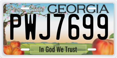 GA license plate PWJ7699