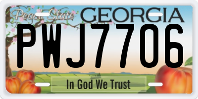 GA license plate PWJ7706