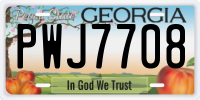 GA license plate PWJ7708
