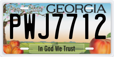 GA license plate PWJ7712