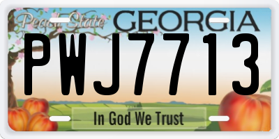 GA license plate PWJ7713