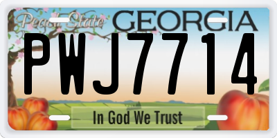 GA license plate PWJ7714