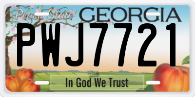 GA license plate PWJ7721