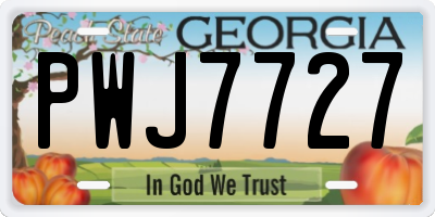 GA license plate PWJ7727