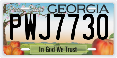 GA license plate PWJ7730