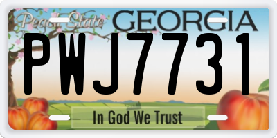GA license plate PWJ7731