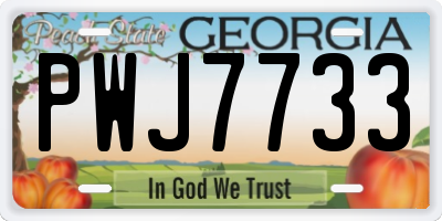 GA license plate PWJ7733