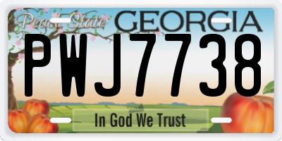 GA license plate PWJ7738