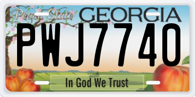 GA license plate PWJ7740