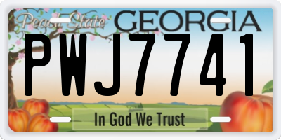 GA license plate PWJ7741