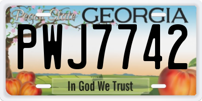 GA license plate PWJ7742