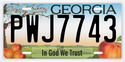 GA license plate PWJ7743