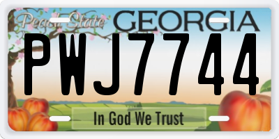 GA license plate PWJ7744