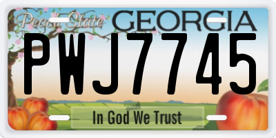 GA license plate PWJ7745