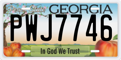 GA license plate PWJ7746