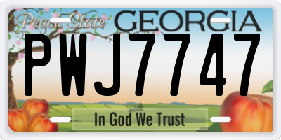 GA license plate PWJ7747