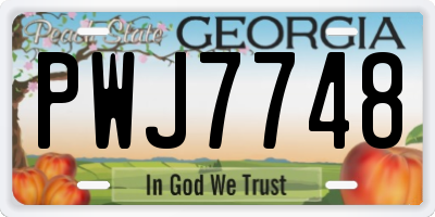 GA license plate PWJ7748