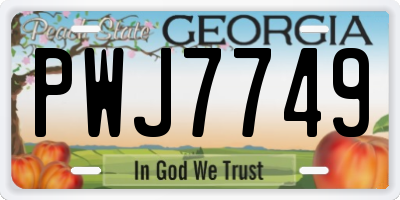 GA license plate PWJ7749