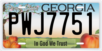 GA license plate PWJ7751