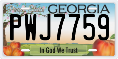 GA license plate PWJ7759