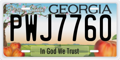 GA license plate PWJ7760