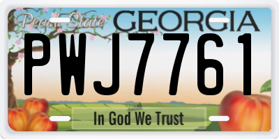 GA license plate PWJ7761