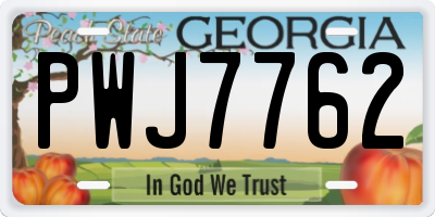 GA license plate PWJ7762