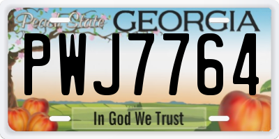 GA license plate PWJ7764