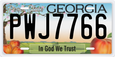 GA license plate PWJ7766