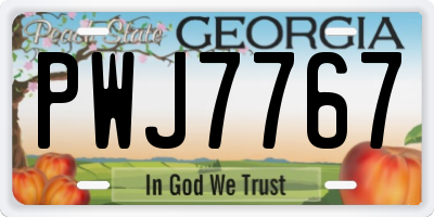 GA license plate PWJ7767