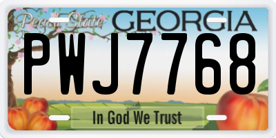 GA license plate PWJ7768