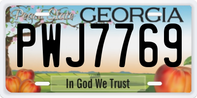 GA license plate PWJ7769