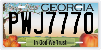 GA license plate PWJ7770