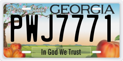GA license plate PWJ7771