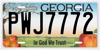 GA license plate PWJ7772