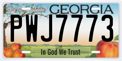 GA license plate PWJ7773