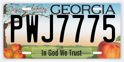 GA license plate PWJ7775