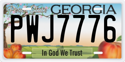 GA license plate PWJ7776