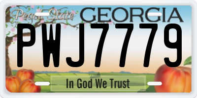 GA license plate PWJ7779